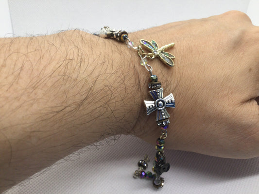 Dragonfly chopper charm bracelet Lennux signature